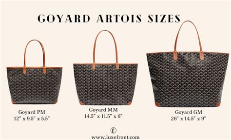 goyard hardy pm size|goyard artois pm vs mm.